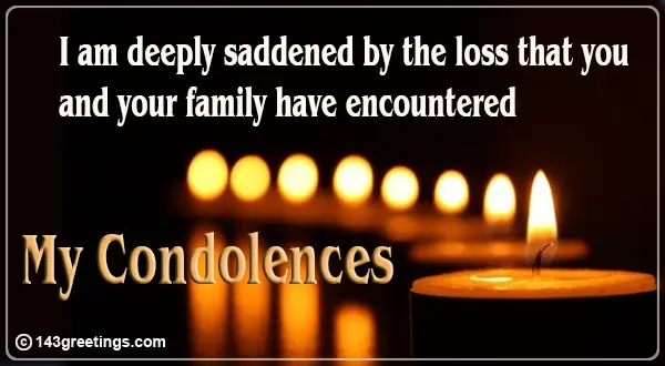 condolence message card