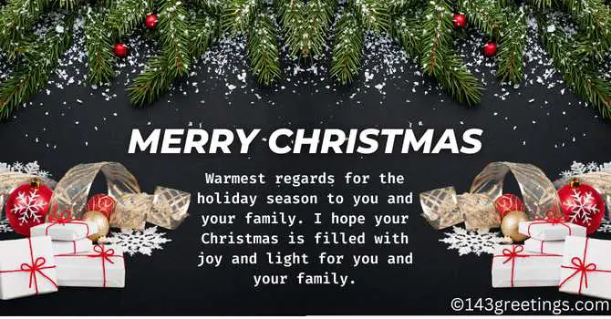 Christmas Wishes to Boss and Colleagues