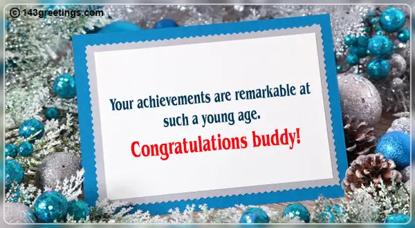 Congratulations message card