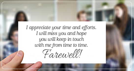 Farewell Message to Colleague
