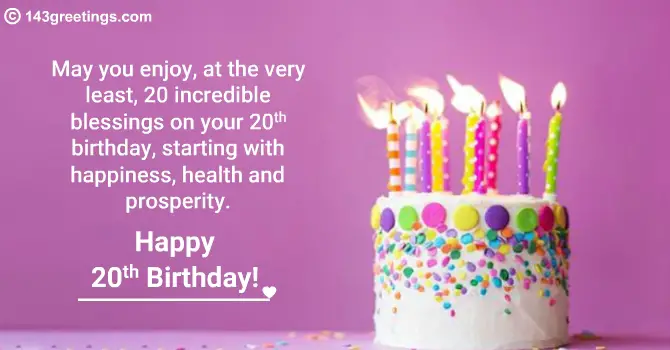 20th birthday messages