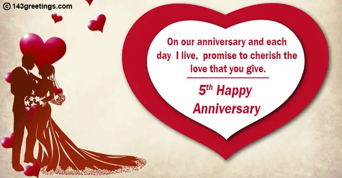 5th marriage anniversary wishes to wife