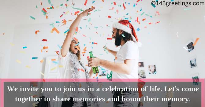 Celebration of Life Announcement on Facebook