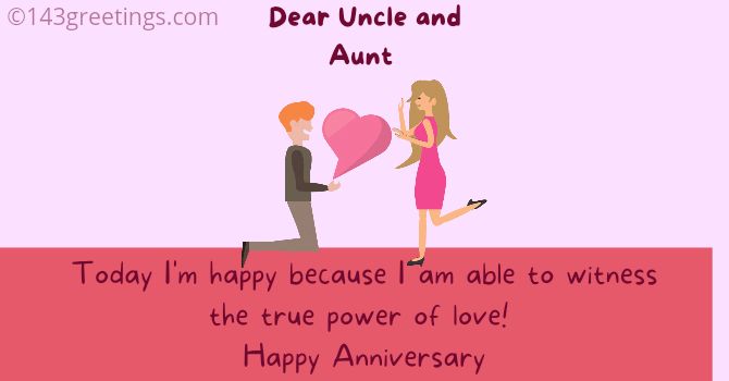 First Anniversary Wishes for Aunt and Uncle