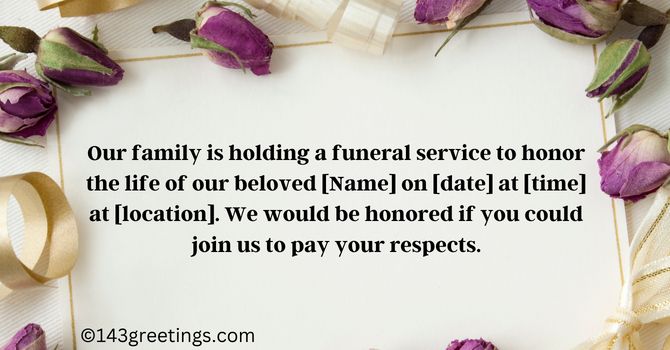 funeral invitation messages and wording