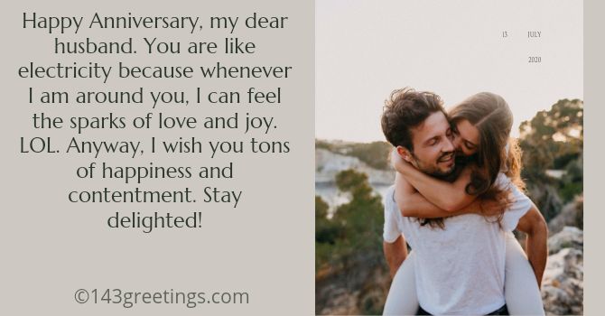 Funny Anniversary Wishes for husband on Facebook