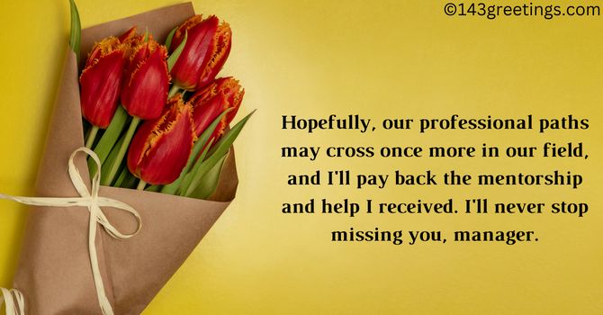 Long Farewell Message for Boss
