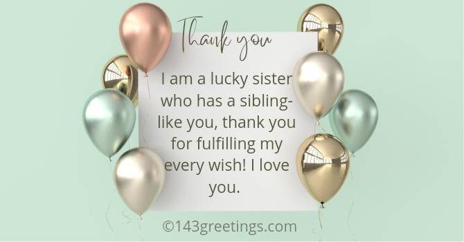 thank you for birthday surprise from sister