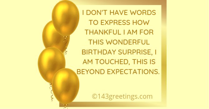 thank you for birthday surprise