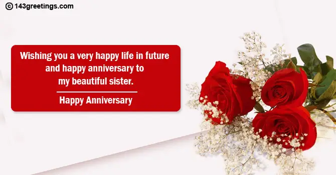 Wedding Anniversary Wishes for Sister