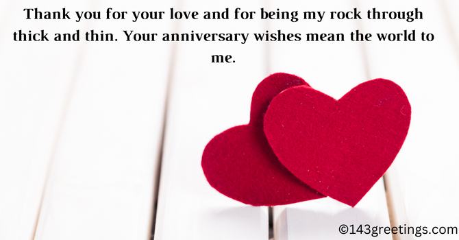 Thank You Message for Anniversary Wishes to Wife