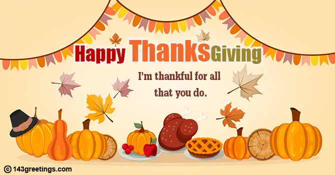 Thanksgiving Day Messages for Colleague Card